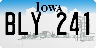 IA license plate BLY241