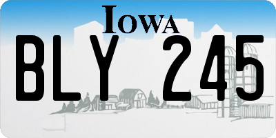 IA license plate BLY245