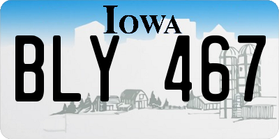 IA license plate BLY467
