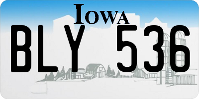 IA license plate BLY536