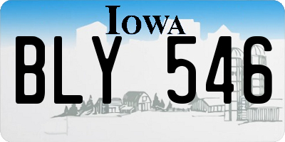 IA license plate BLY546