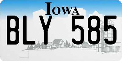 IA license plate BLY585