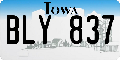 IA license plate BLY837