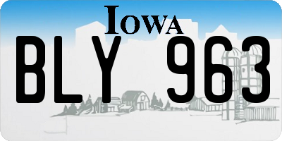 IA license plate BLY963