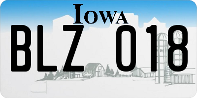 IA license plate BLZ018