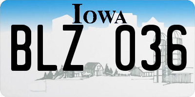 IA license plate BLZ036