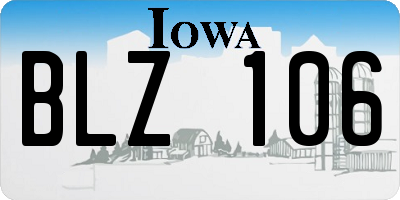 IA license plate BLZ106
