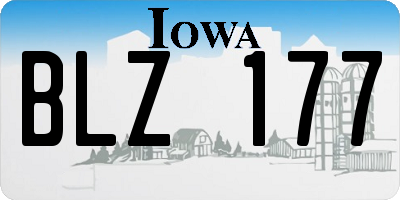 IA license plate BLZ177