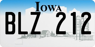 IA license plate BLZ212