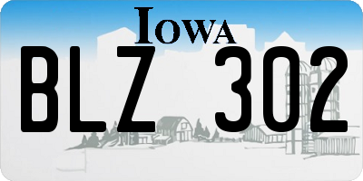 IA license plate BLZ302