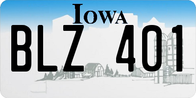 IA license plate BLZ401
