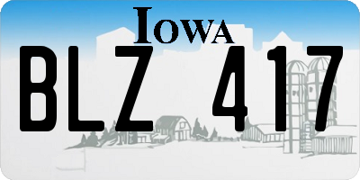 IA license plate BLZ417