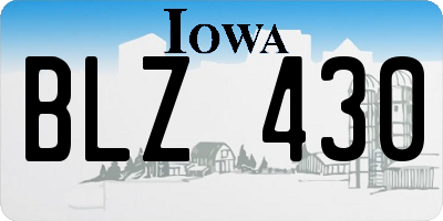 IA license plate BLZ430
