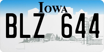 IA license plate BLZ644