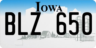 IA license plate BLZ650
