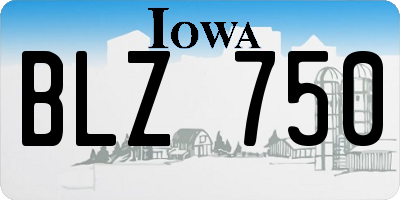 IA license plate BLZ750