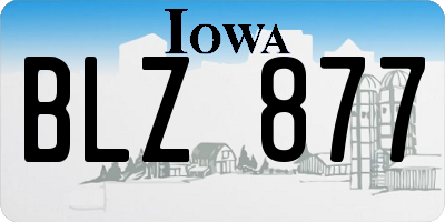 IA license plate BLZ877