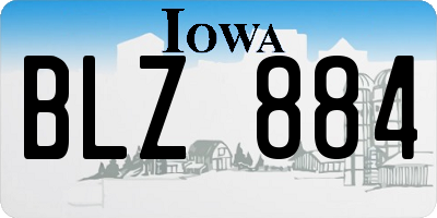 IA license plate BLZ884