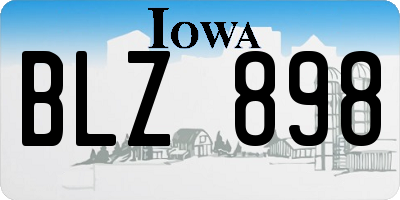 IA license plate BLZ898