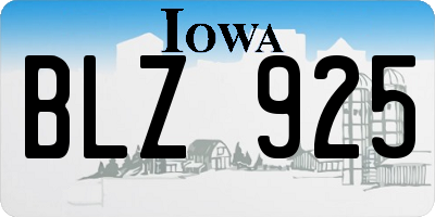 IA license plate BLZ925