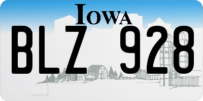 IA license plate BLZ928