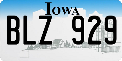 IA license plate BLZ929
