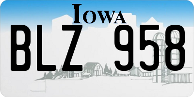IA license plate BLZ958