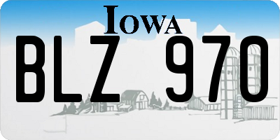 IA license plate BLZ970