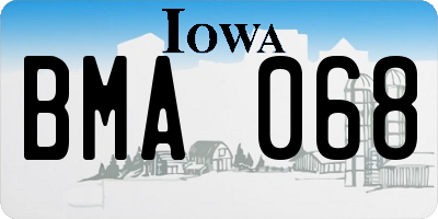IA license plate BMA068