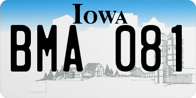 IA license plate BMA081
