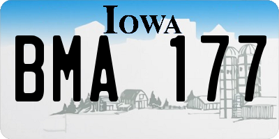 IA license plate BMA177