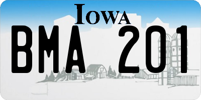 IA license plate BMA201