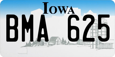 IA license plate BMA625