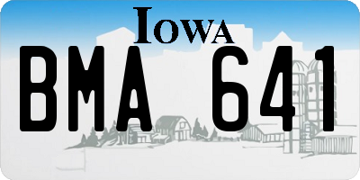 IA license plate BMA641