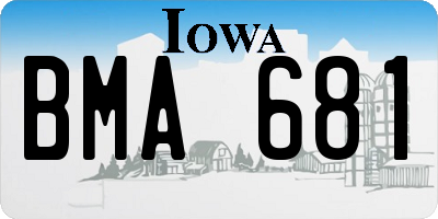 IA license plate BMA681