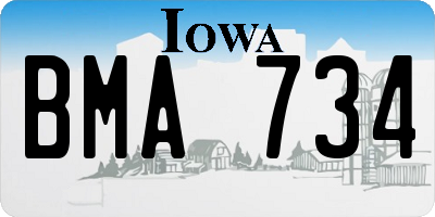 IA license plate BMA734