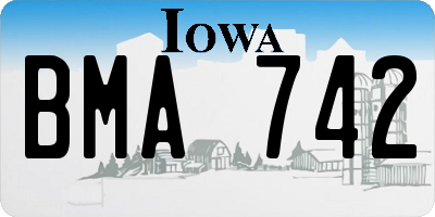 IA license plate BMA742