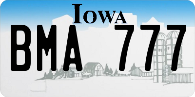 IA license plate BMA777