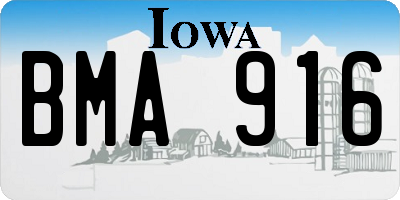 IA license plate BMA916