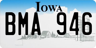 IA license plate BMA946