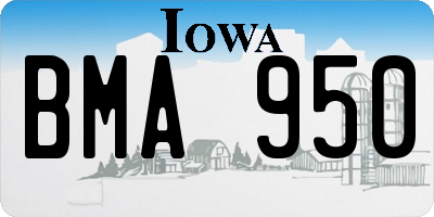 IA license plate BMA950