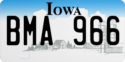 IA license plate BMA966