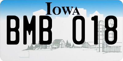 IA license plate BMB018
