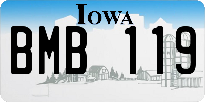 IA license plate BMB119