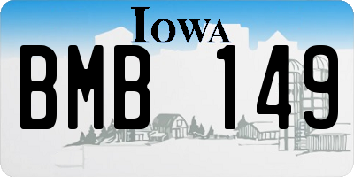 IA license plate BMB149