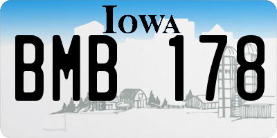 IA license plate BMB178