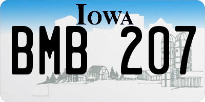 IA license plate BMB207