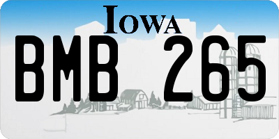 IA license plate BMB265
