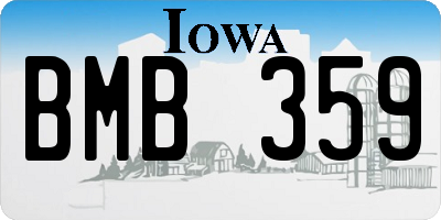 IA license plate BMB359