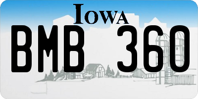 IA license plate BMB360
